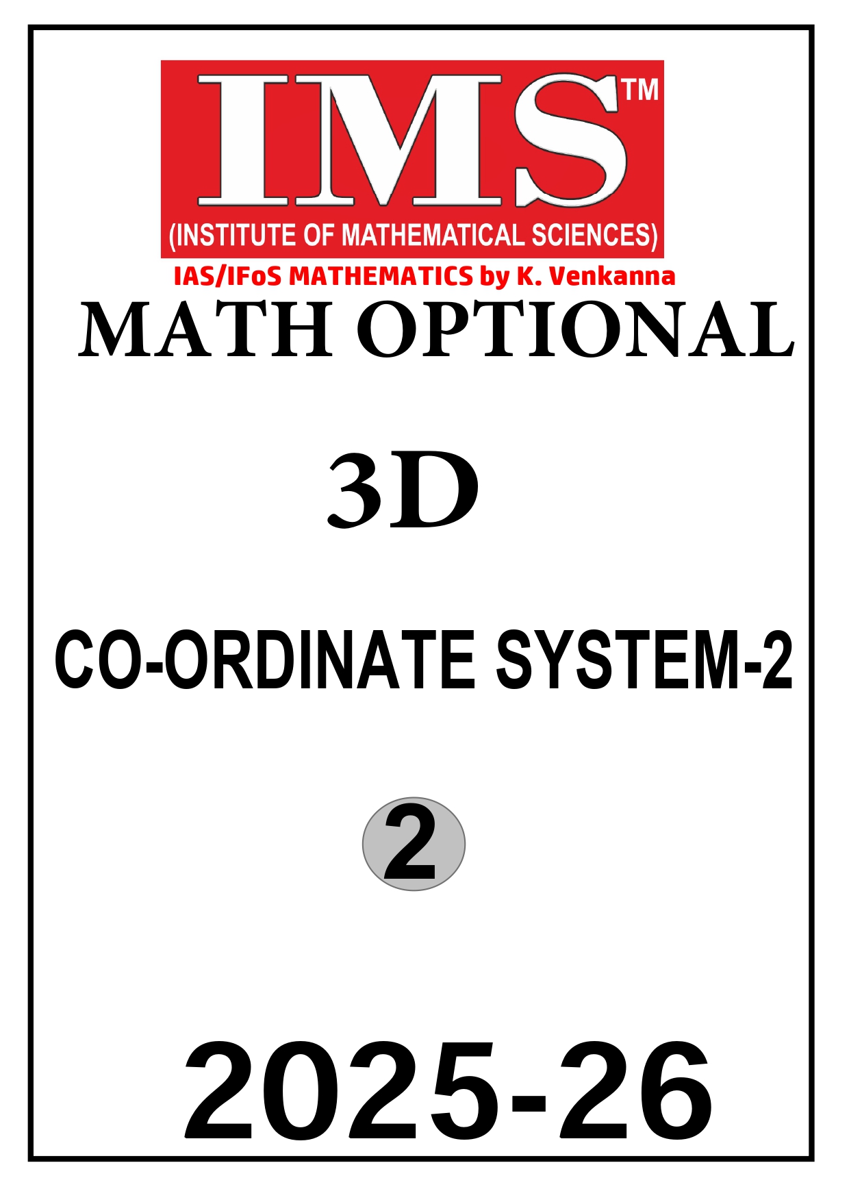 IMS Mathematics Optional Notes | Best Maths Optional Notes for UPSC | 27 BOOKLET