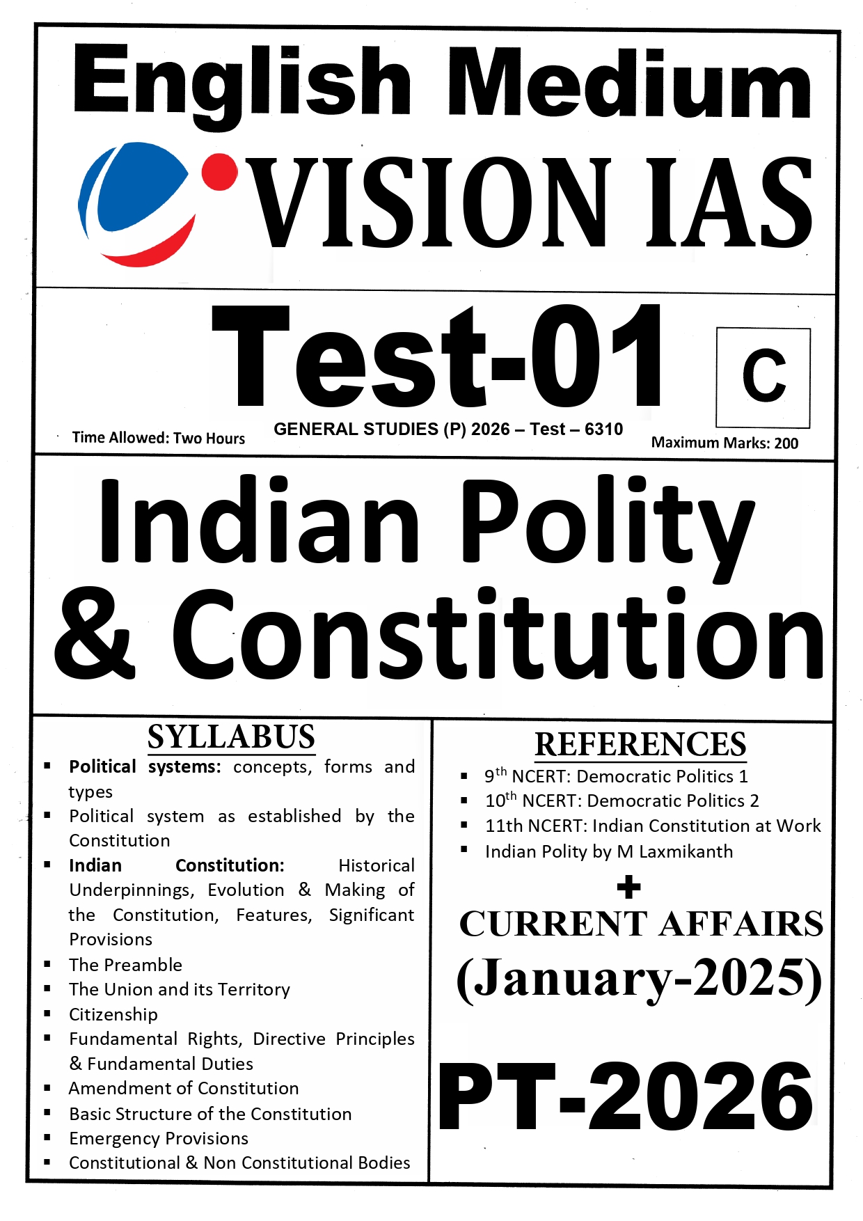 VISION IAS PRELIMS ENGLISH TEST 
